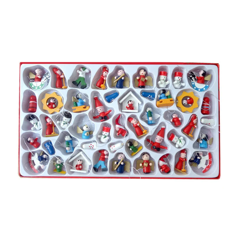 48pcs Santa's Runners Wooden Decoration Set - Image 4