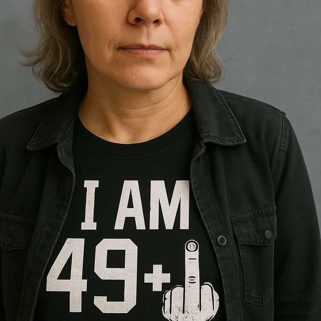 49 Plus Middle Finger Sarcastic T-Shirt - Image 3