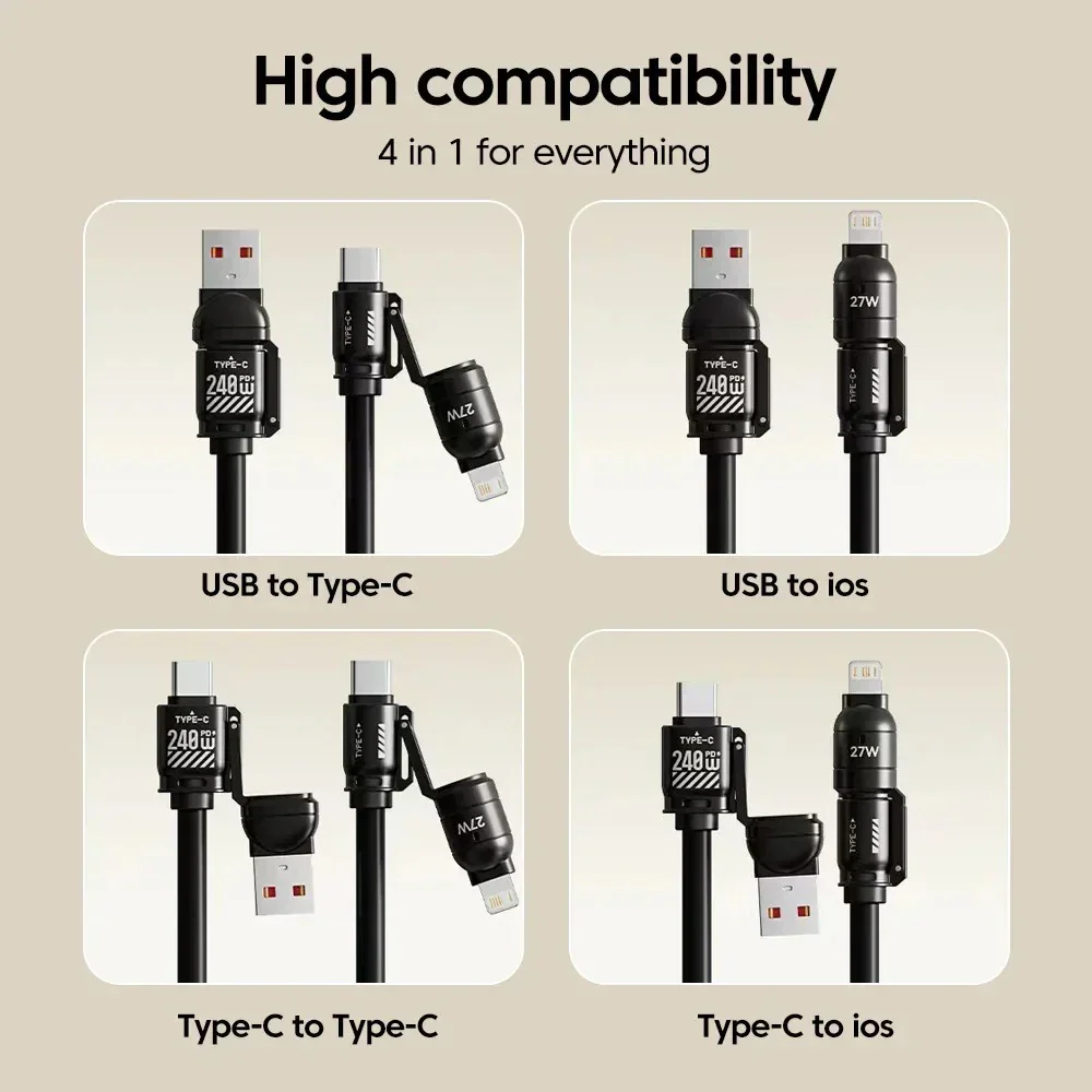 4in1 Extendable Universal Fast Charging Data Cable - Image 5