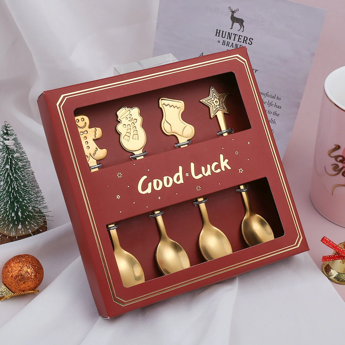 4Pcs Christmas Best Wishes Tableware Set - Image 6