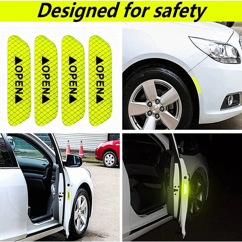 4PCS City Light Reflective Alert Stickers - Image 3