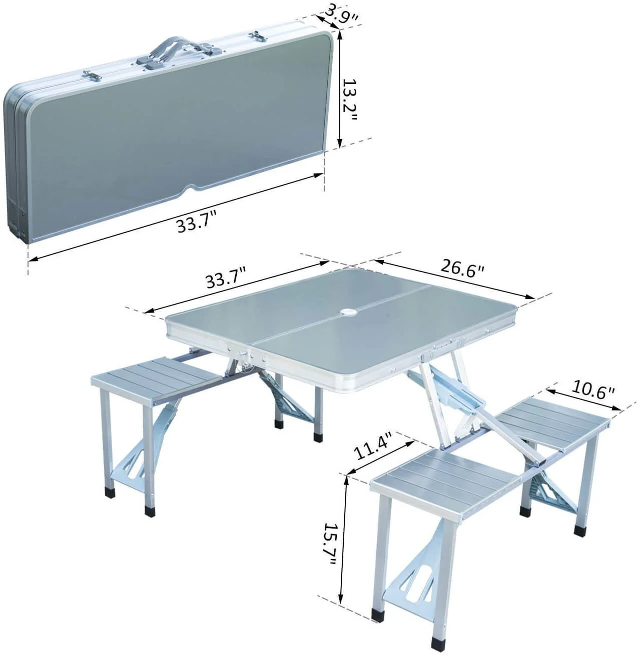 4pcs Portable Outdoor Folding Tables and Chairs One - Image 3