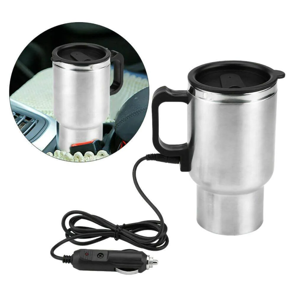 500ML Electric In-car Stainless Steel Travel Heated Mug - Image 3