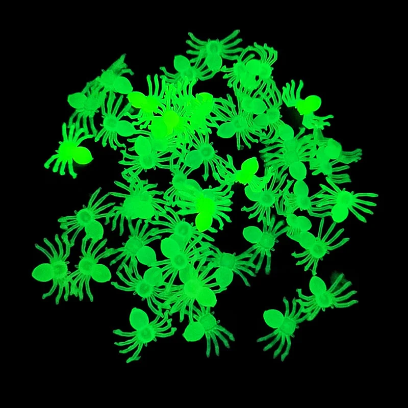 50Pcs Luminous Glowing Spiders Halloween Decoration - Image 7