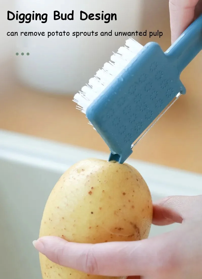 5in1 Stainless Steel Peeler Grater Kitchen Brush - Image 3