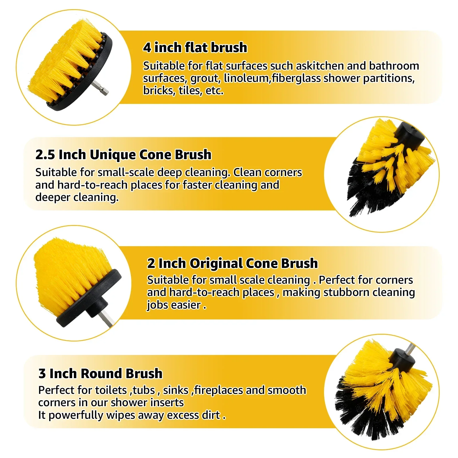 5PCS Electric Drill Attachment Ultimate Cleaning Brush Kit - Image 2