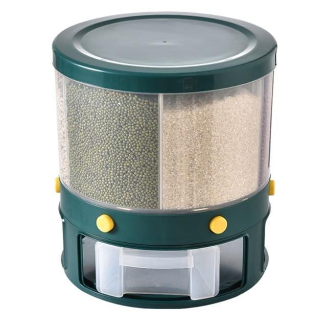 6 Grid Rotating Rice Storage Box Dispenser - Image 8