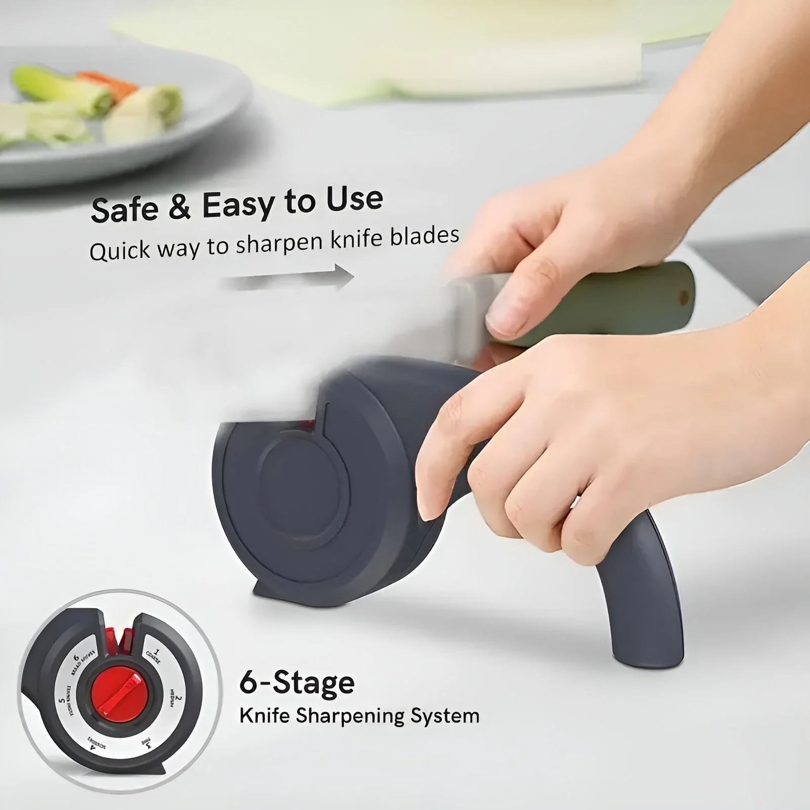 6-in-1 Multi Tool Anti-Slip Knife Sharpener - Image 3