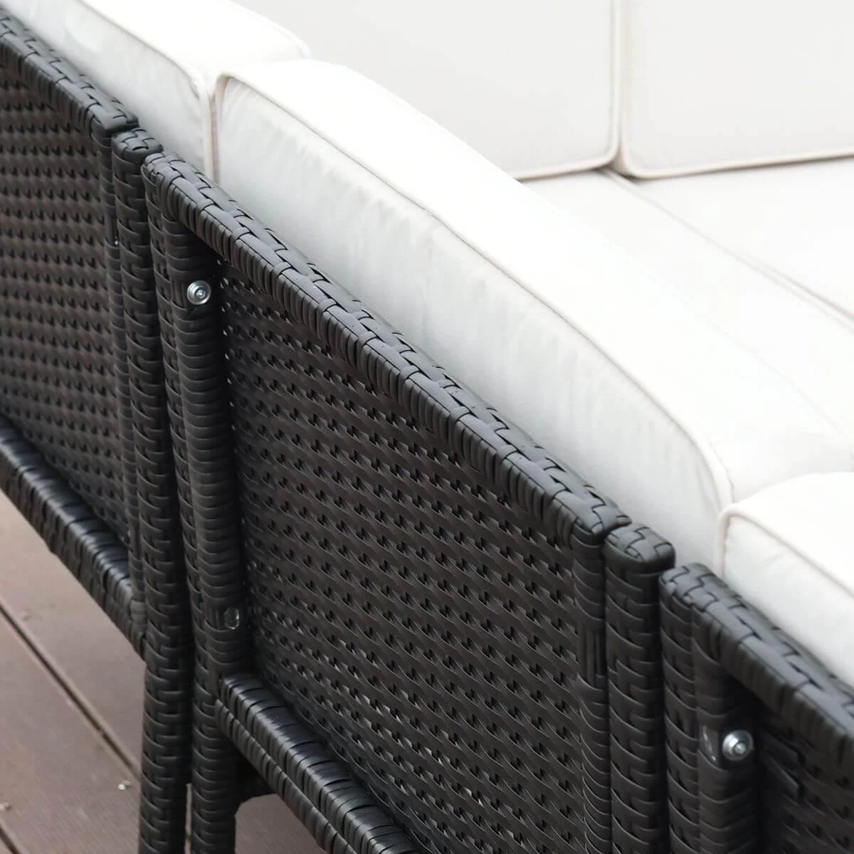 6 PCS Sofa Cushioned Garden Corner Couch Sofa Table Set - Image 4