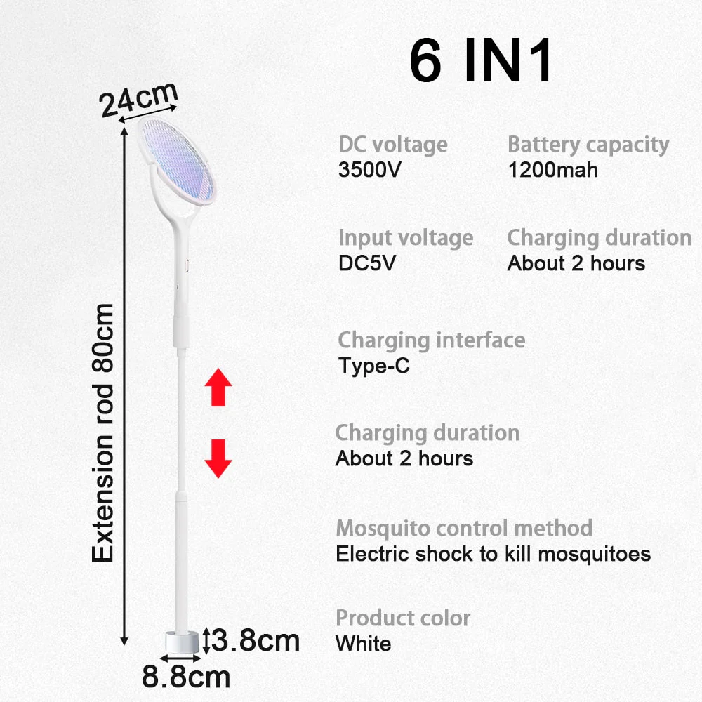 6in1 Rotatable Electric Mosquito Zapper - Image 9