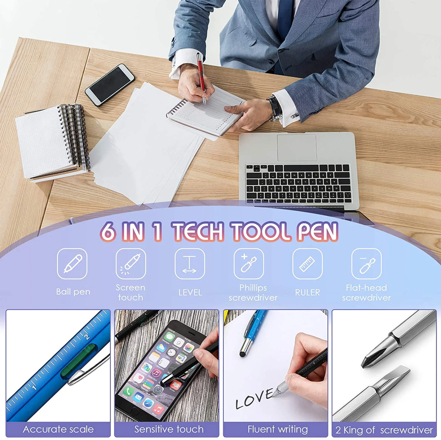 6in1 Screwdriver Ruler Pen - Image 3