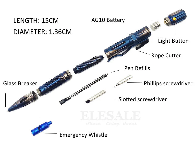 7in1 MultiFunctional Camping Pen Tool - Image 4