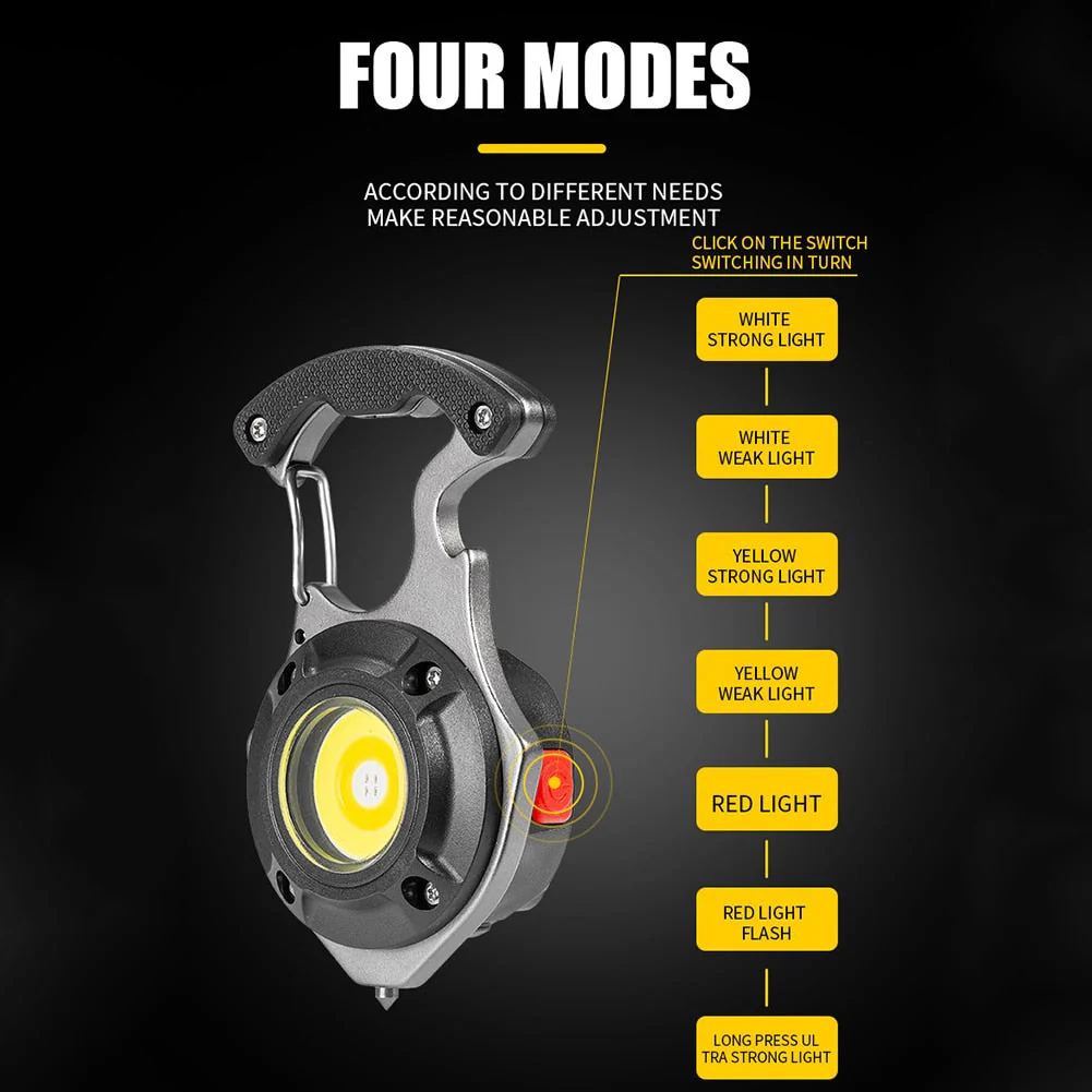 7in1 Pocket Lamp Survival Camping Keychain - Image 5