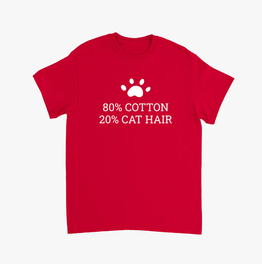 80% Cotton 20% Cat Hair Creative T-Shirt - Image 11