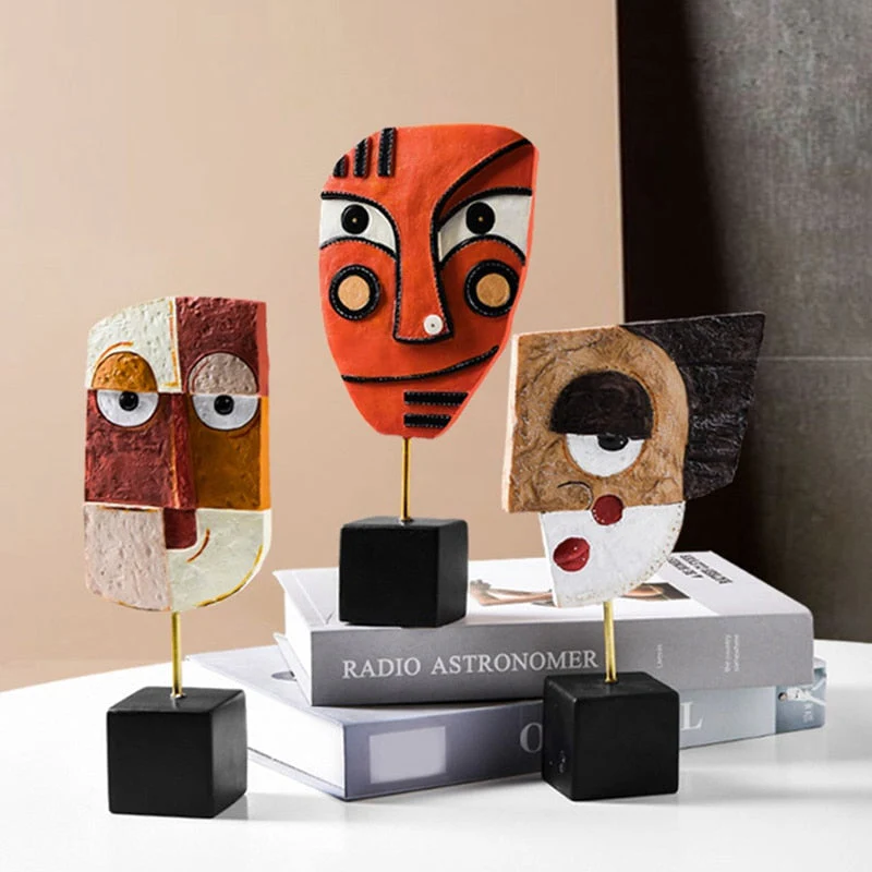 Abstract Pop Art Face Home Sculpture - Image 10