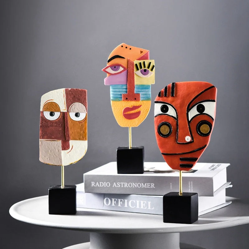 Abstract Pop Art Face Home Sculpture - Image 11