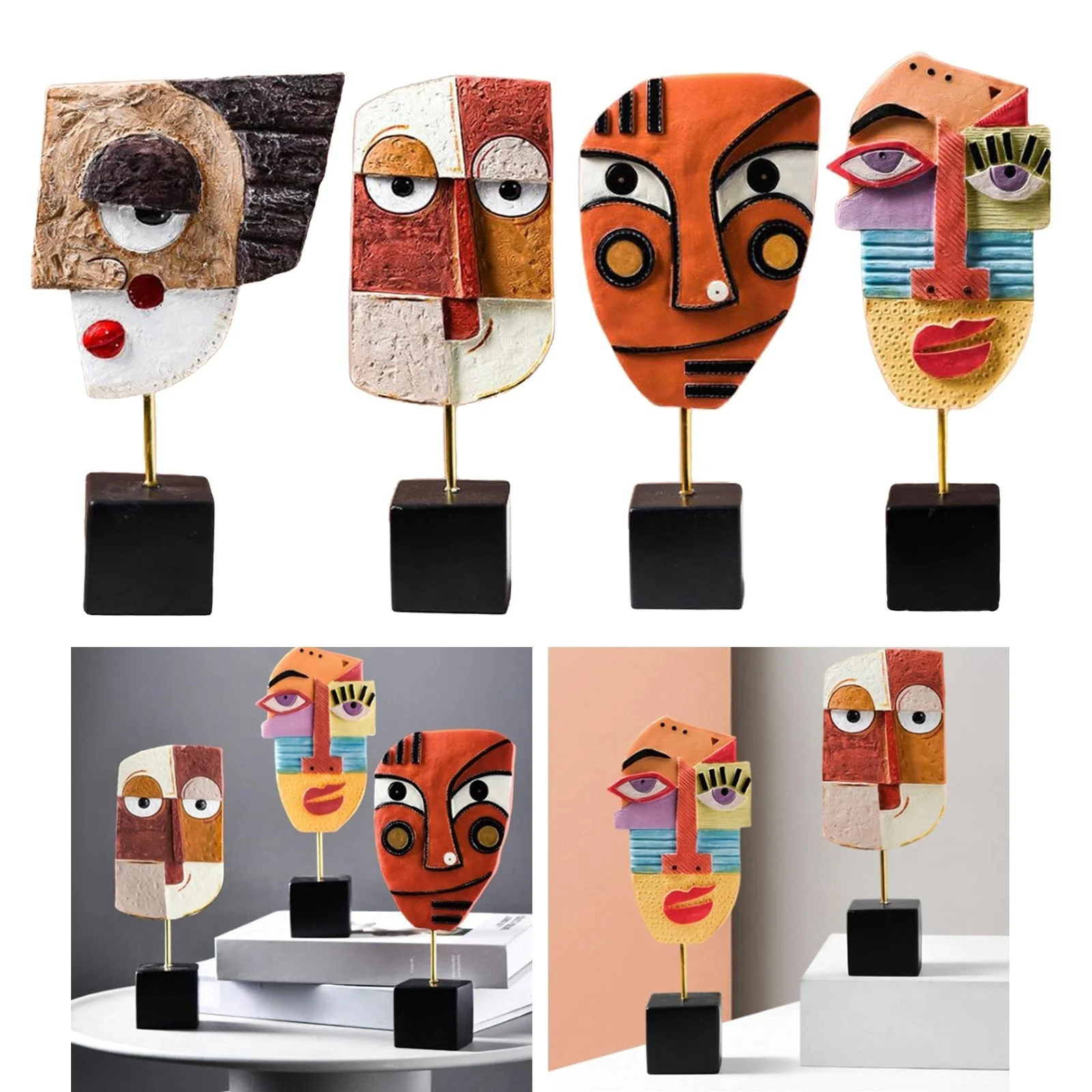 Abstract Pop Art Face Home Sculpture - Image 12