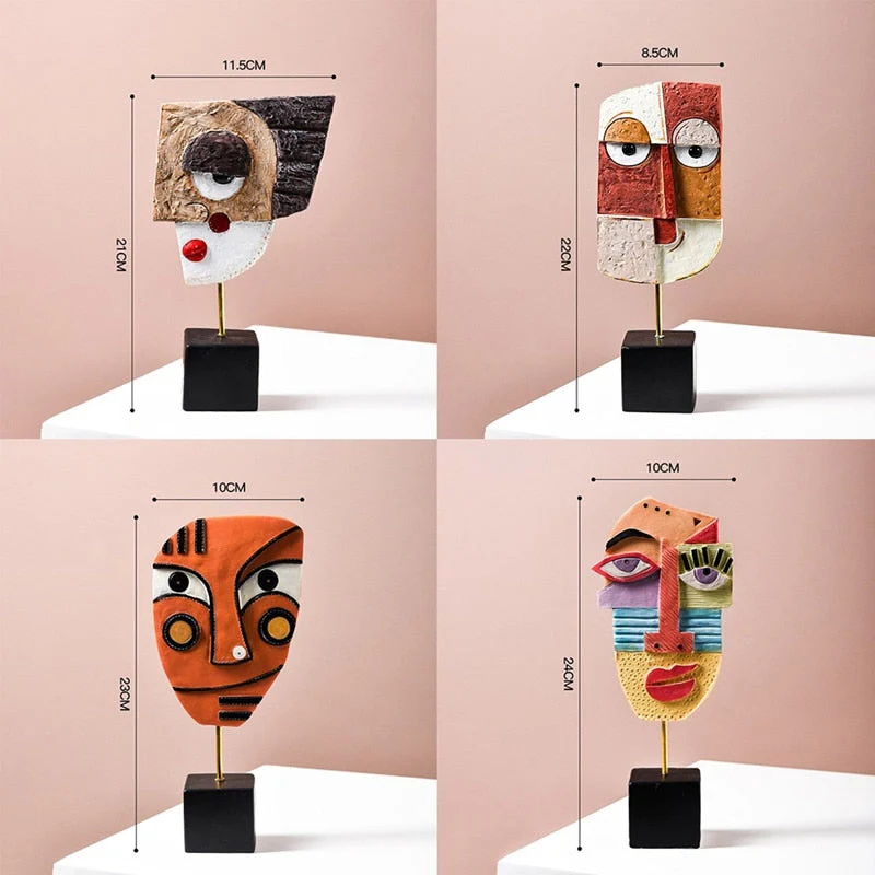 Abstract Pop Art Face Home Sculpture - Image 5