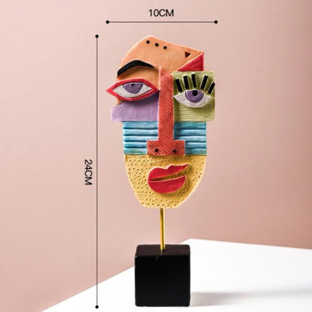 Abstract Pop Art Face Home Sculpture - Image 8