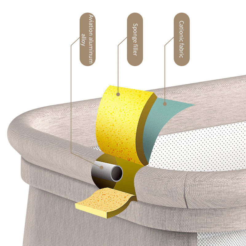 Adjustable Foldable Portable Minimalist Baby Crib - Image 5
