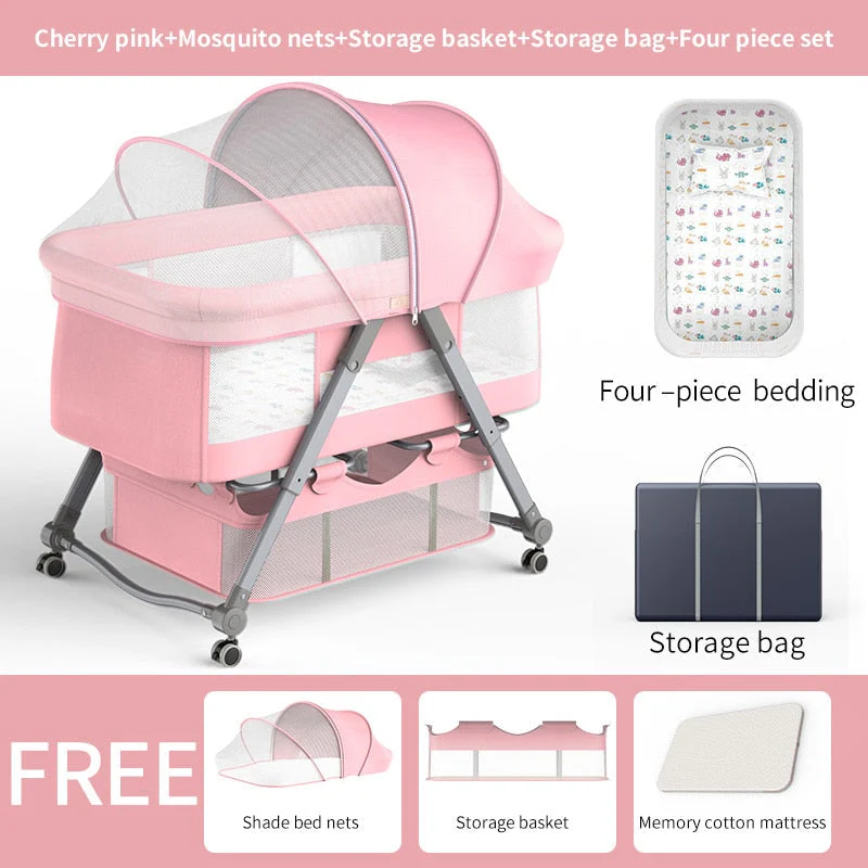 Adjustable Foldable Portable Minimalist Baby Crib - Image 9