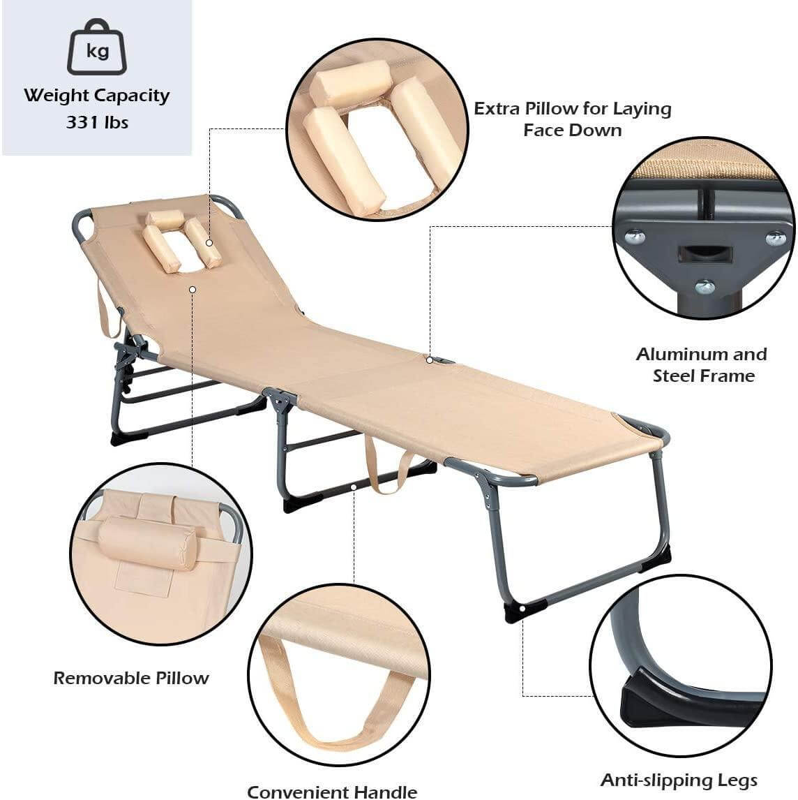 Adjustable Lounge Chair with Face Hole - Image 10