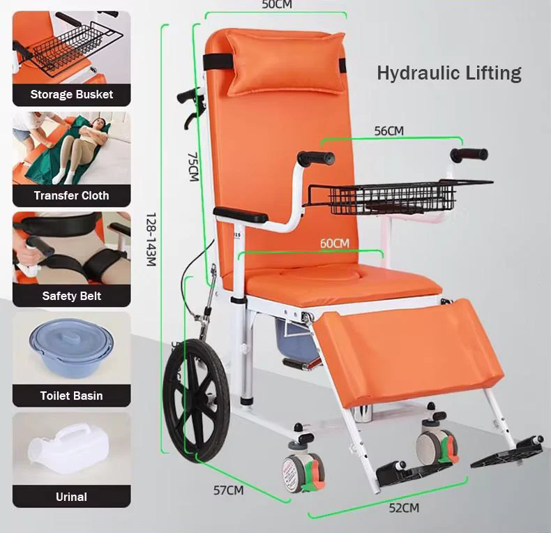 Adjustable Nursing Support Reclining Patient Transfer Chair - Image 5