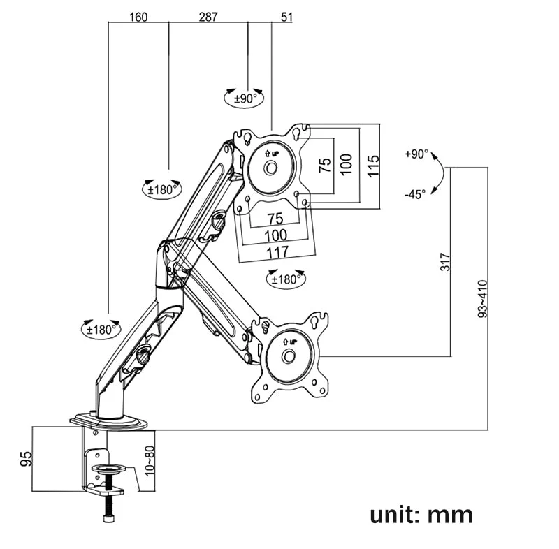 Adjustable Rotating Monitor Holder Stand - Image 9