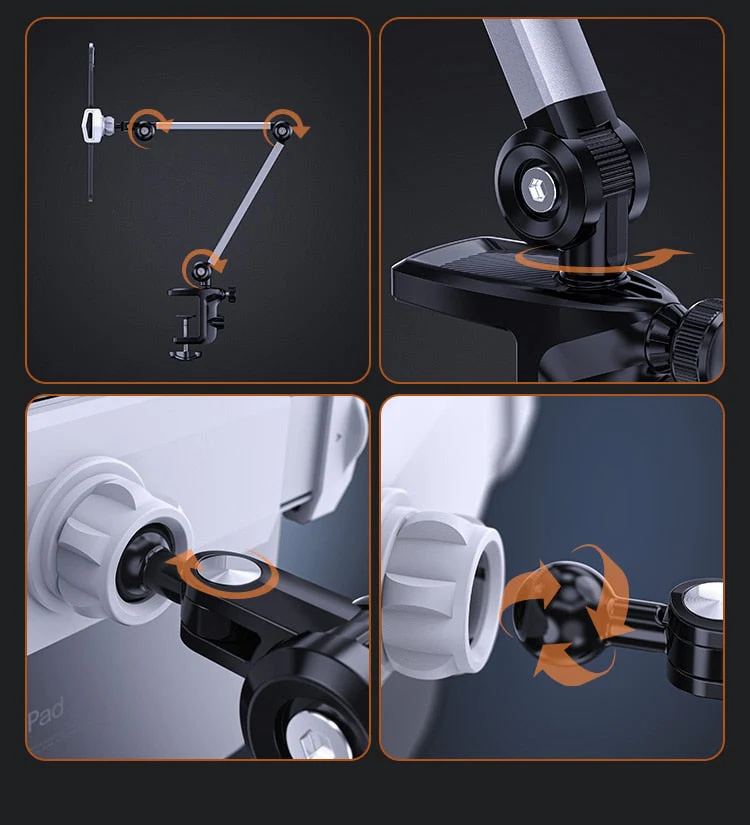 Adjustable Smart Folding Metal Tablet Holder - Image 3