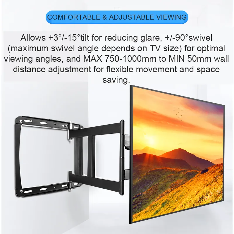 Adjustable Steady Hold High-Power Long Reach TV Wall Mount - Image 3