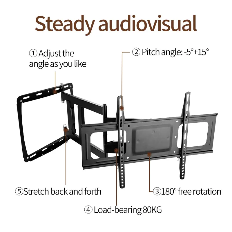 Adjustable Steady Hold High-Power Long Reach TV Wall Mount - Image 6