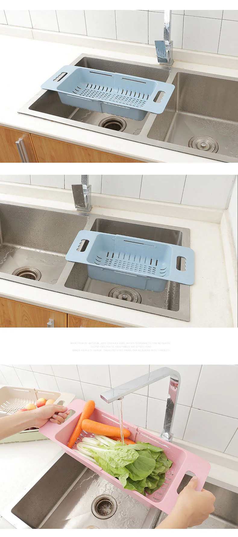 Adjustable Telescopic Fruit Sink Basket - Image 2