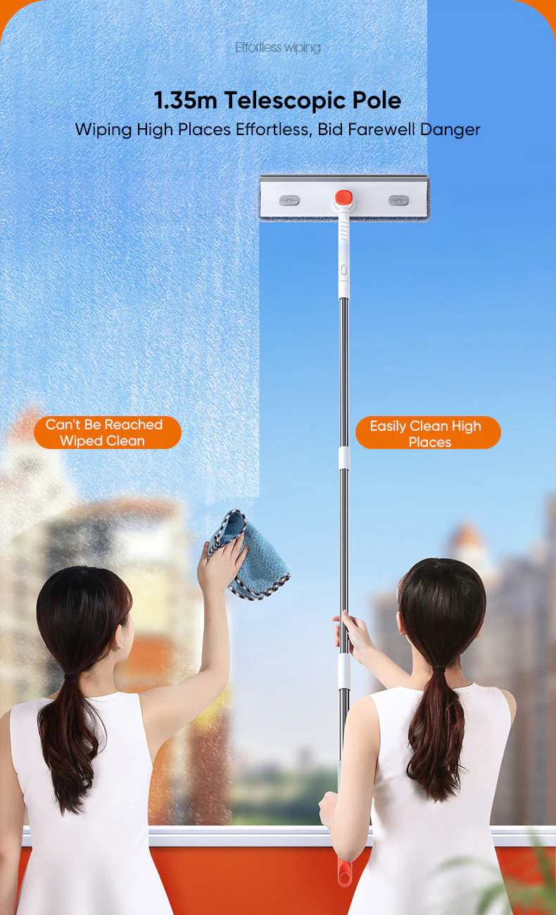 Adjustable Telescopic Long Handle Window Scraper Brush - Image 10