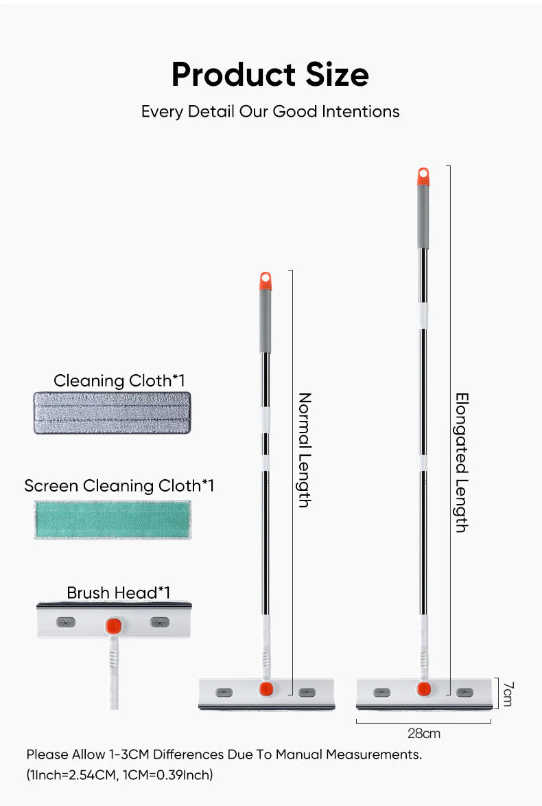 Adjustable Telescopic Long Handle Window Scraper Brush - Image 11
