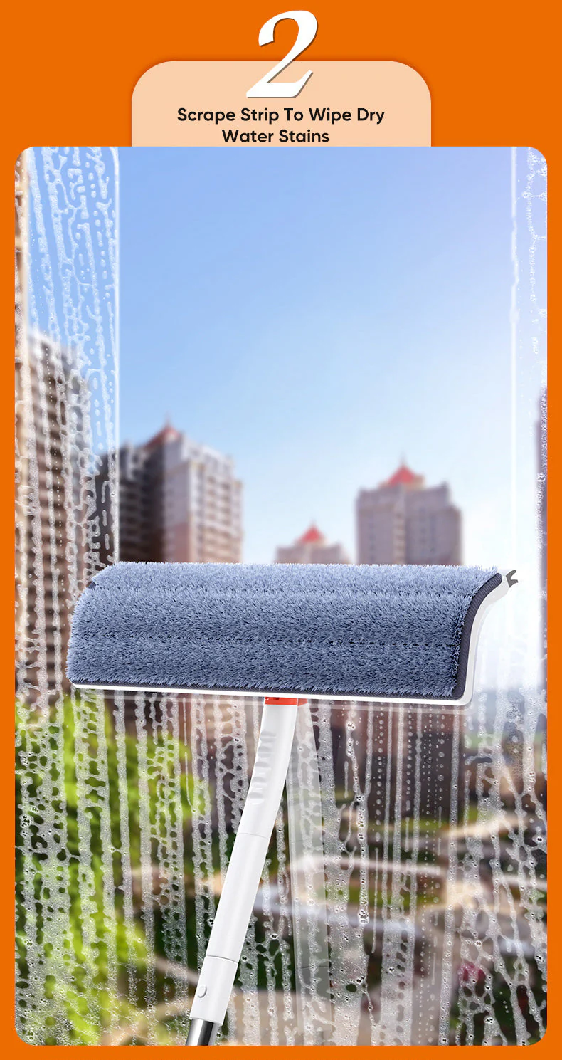 Adjustable Telescopic Long Handle Window Scraper Brush - Image 6