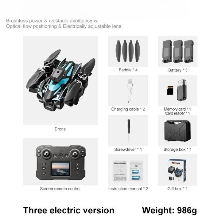 Advanced Obstacle Avoidance LCD Screen Brushless Drone - Image 5