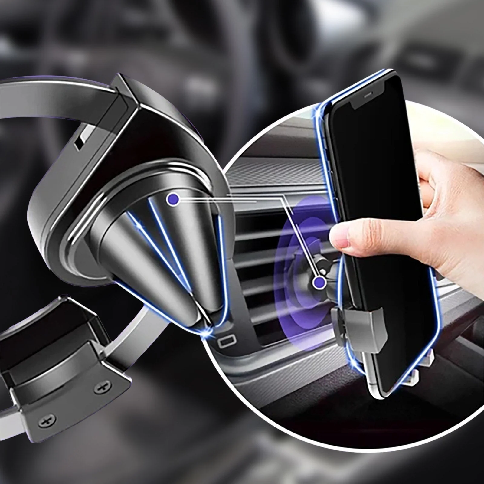 Air Vent Gravity Ring Car Phone Holder - Image 7