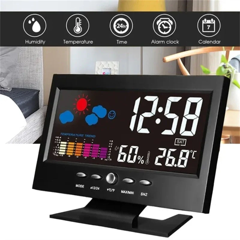Alarm Pro LCD Weather Station Clock - Image 2