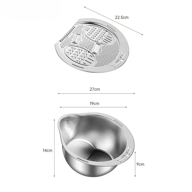 All-in-One Stainless Steel Kitchen Drain Slicer Bowl - Image 6
