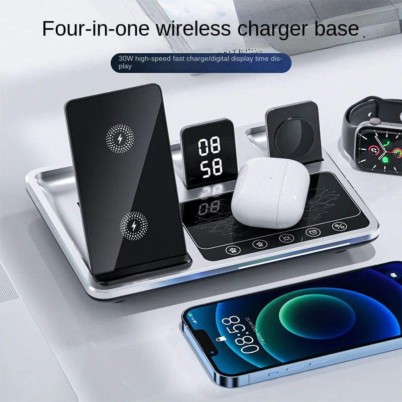 All-In-One Wireless Charging Dock Clock - Image 4