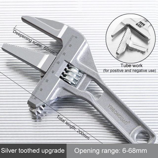 Aluminium Universal Adjustable Wrench Tool - Image 8