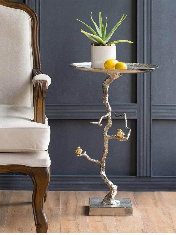 Aluminum Modern Tree Branches Coffee Side Table - Image 7