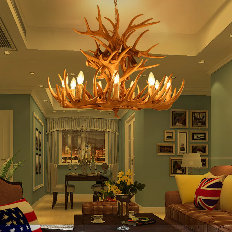 American Loft Style Deer Horn Pendant Light - Image 3
