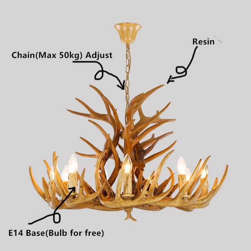 American Loft Style Deer Horn Pendant Light - Image 9