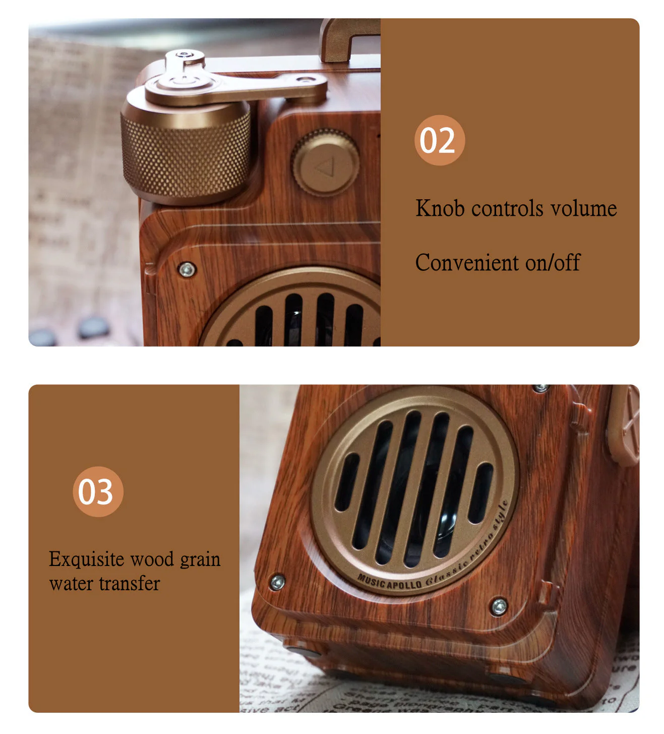 American Style Retro Bluetooth Radio Speaker - Image 7