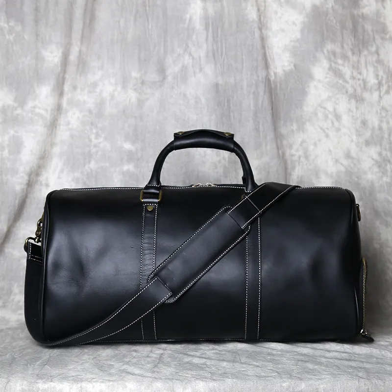 American Style Retro Leather Large Capacity Shoulder Bag - Image 4