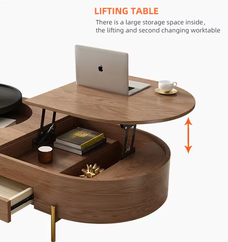 American Style Wooden Nordic Space Saving Coffee Table - Image 8