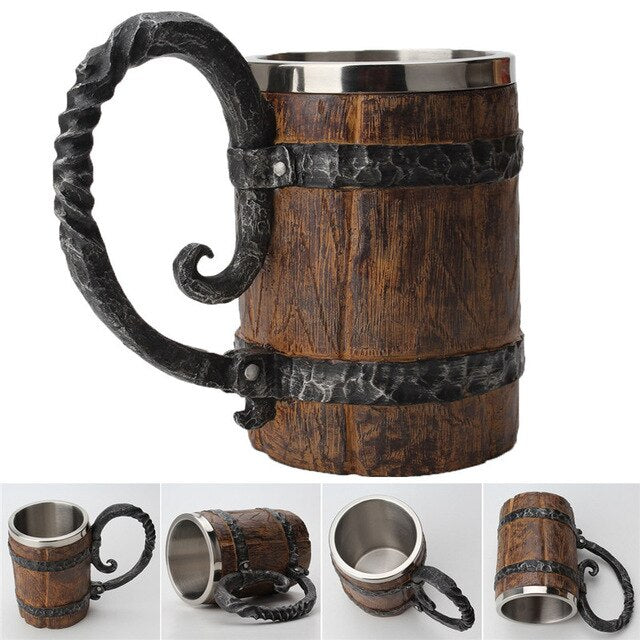 Ancient Time Stainless Steel Wooden Mug - Image 4