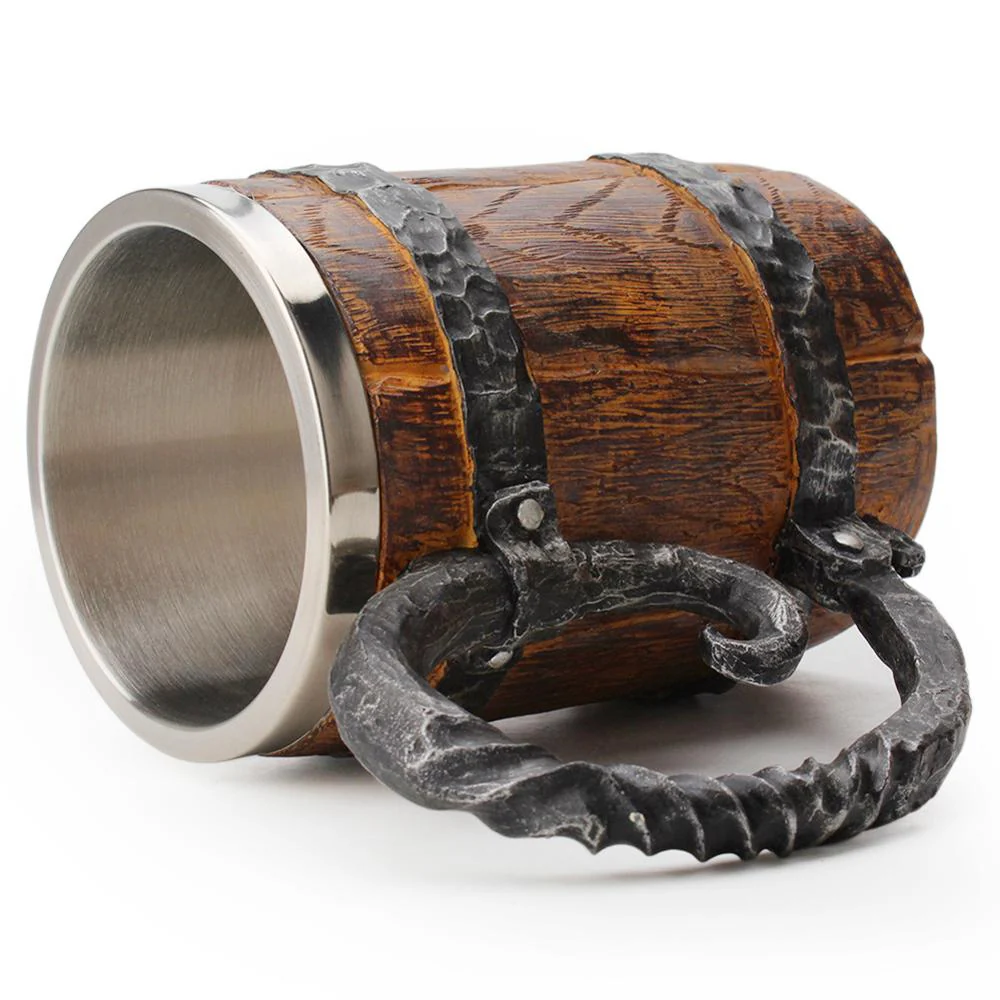 Ancient Time Stainless Steel Wooden Mug - Image 5