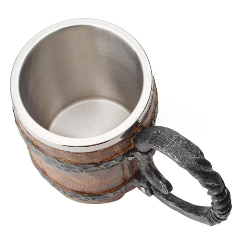 Ancient Time Stainless Steel Wooden Mug - Image 6